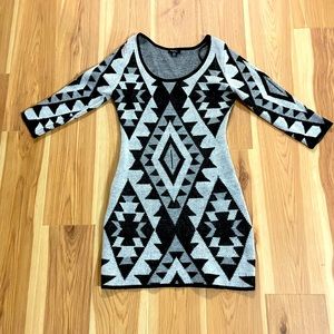 Aztec Print Sweater Dress